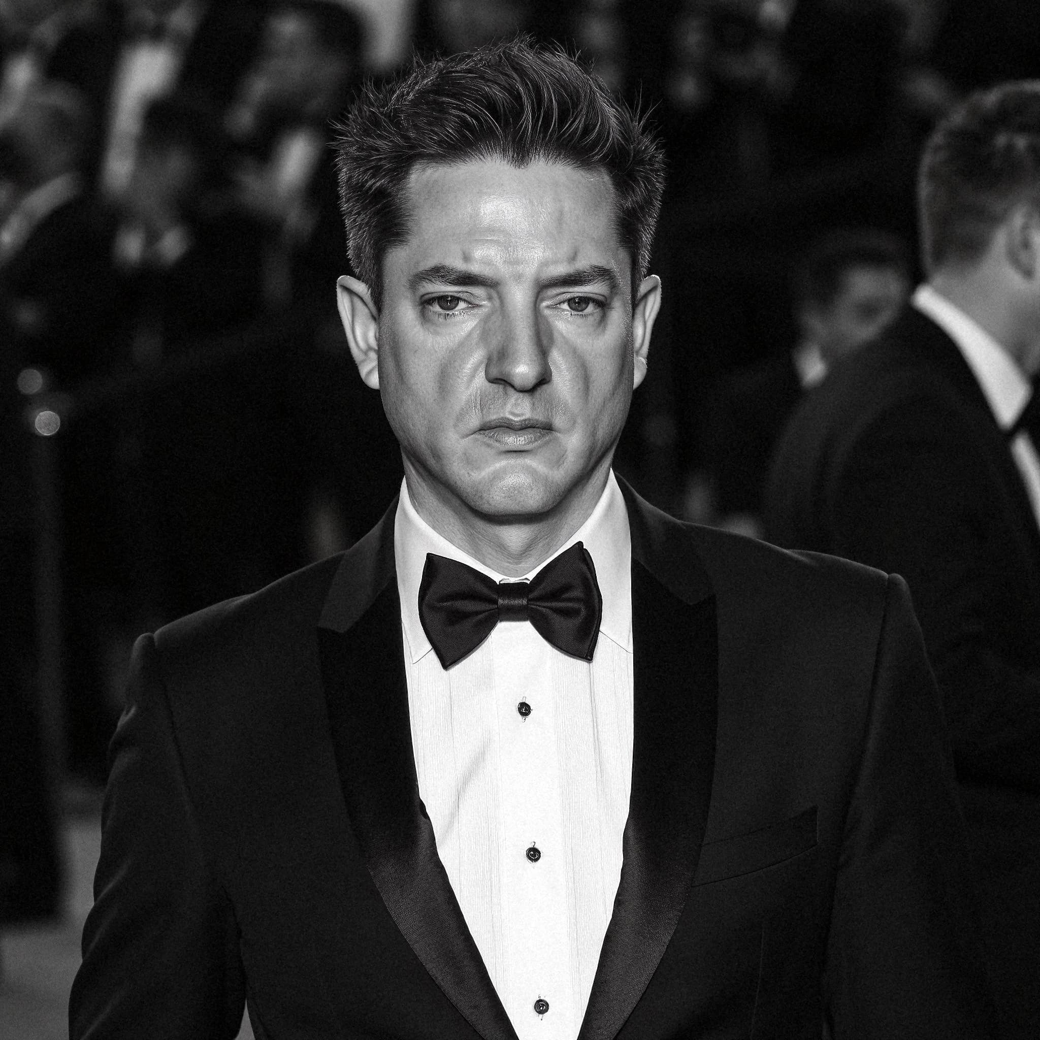 Professional headshot example: Man Event Black Tuxedo Serious 4 — LinkedInHeadshots.ai