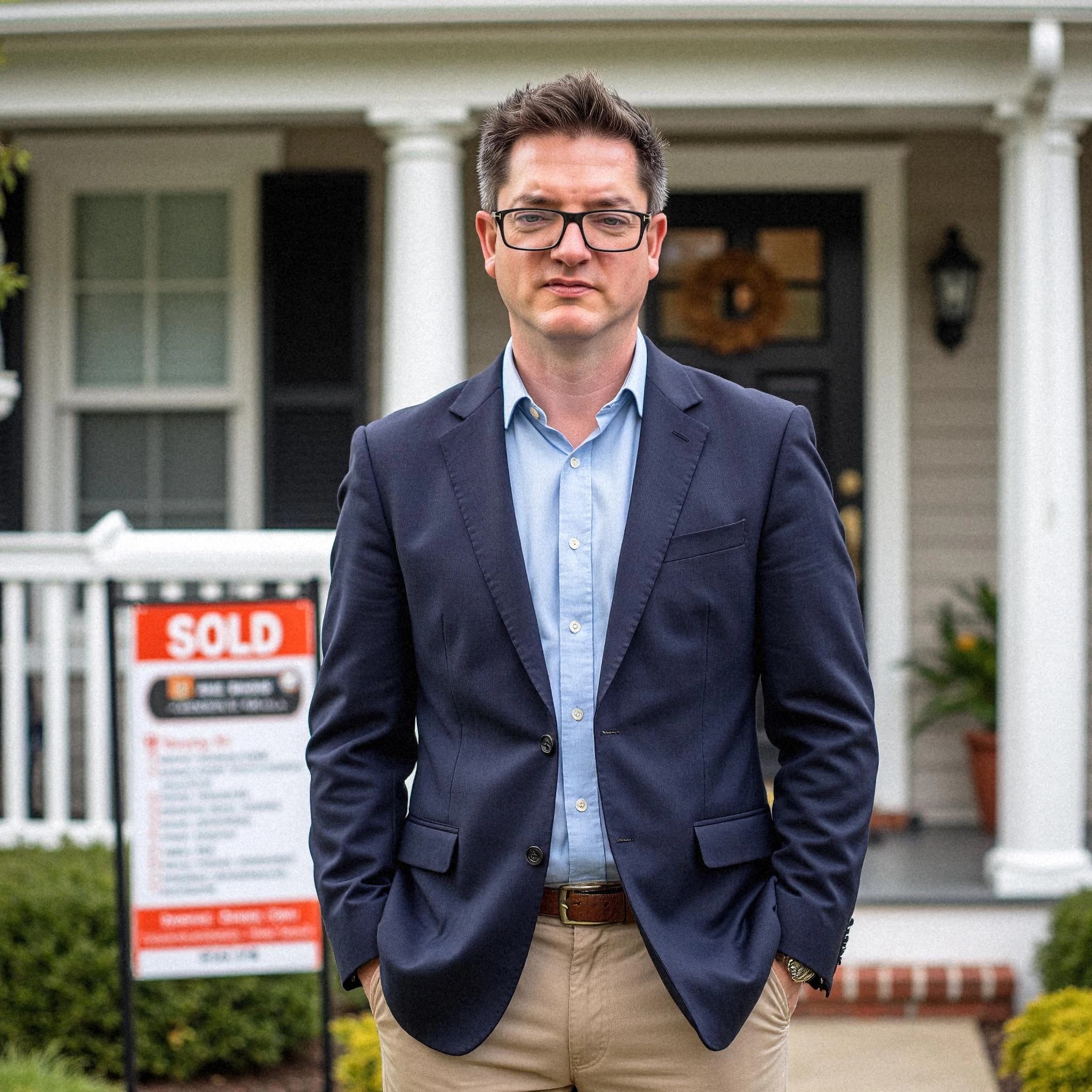 Professional headshot example: Man House Blue Blazer Standing — LinkedInHeadshots.ai