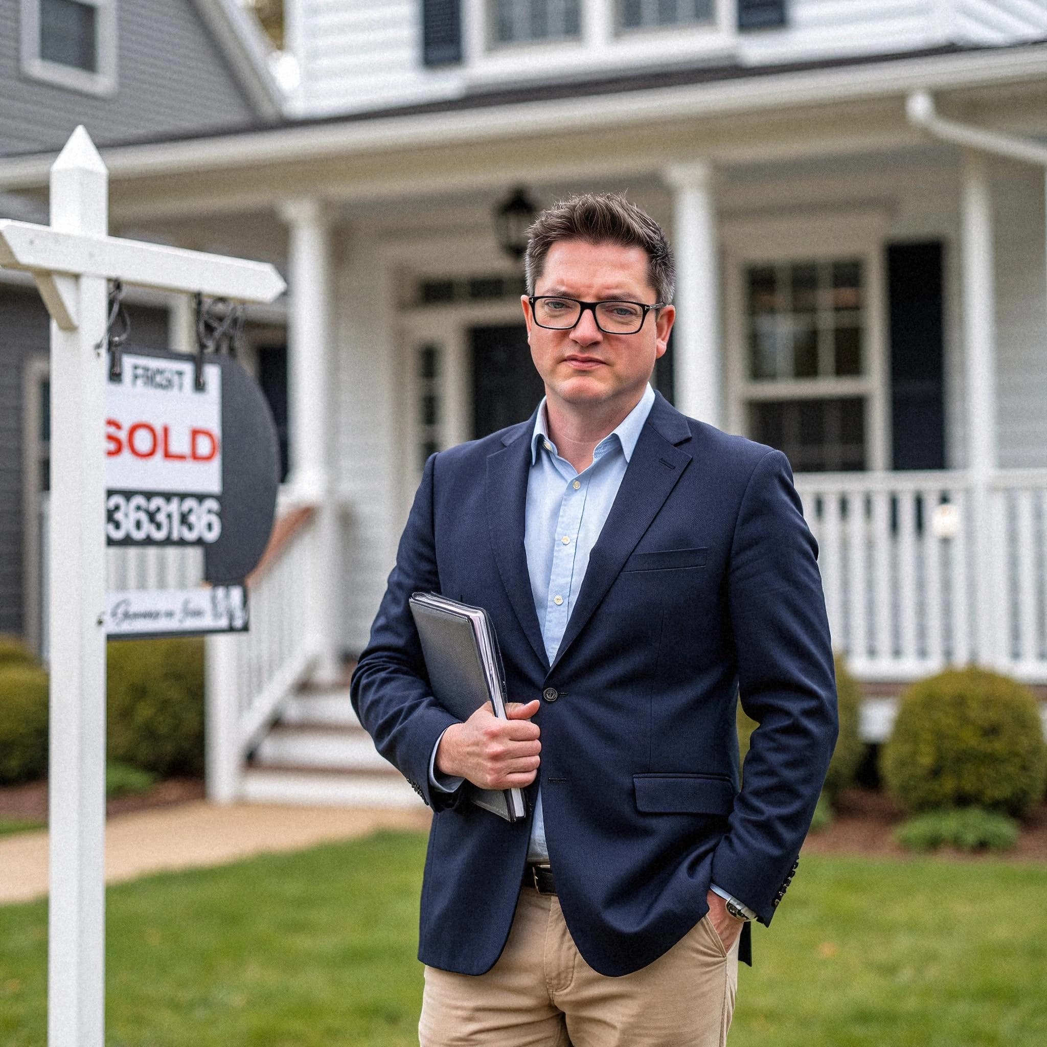 Professional headshot example: Man House Suit Holding Folder — LinkedInHeadshots.ai