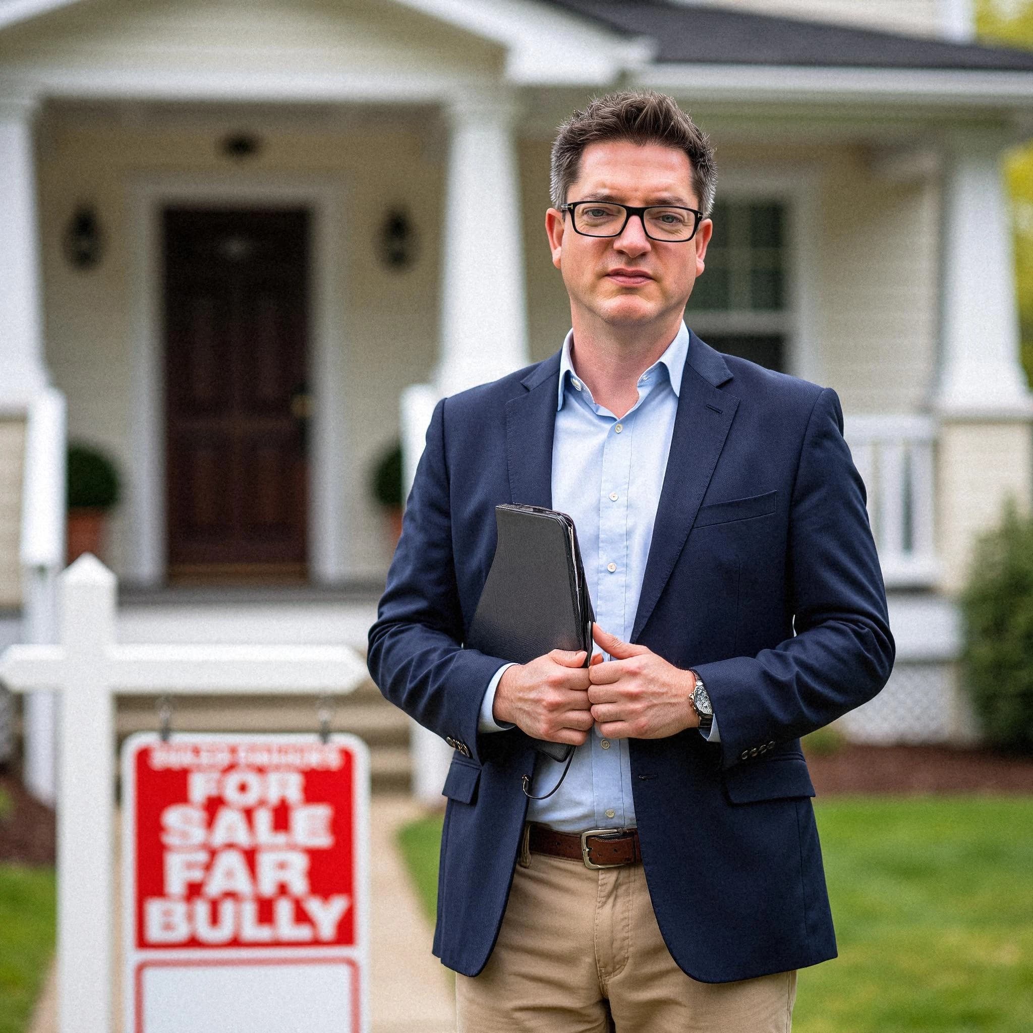 Professional headshot example: Man House Suit Holding Tablet — LinkedInHeadshots.ai