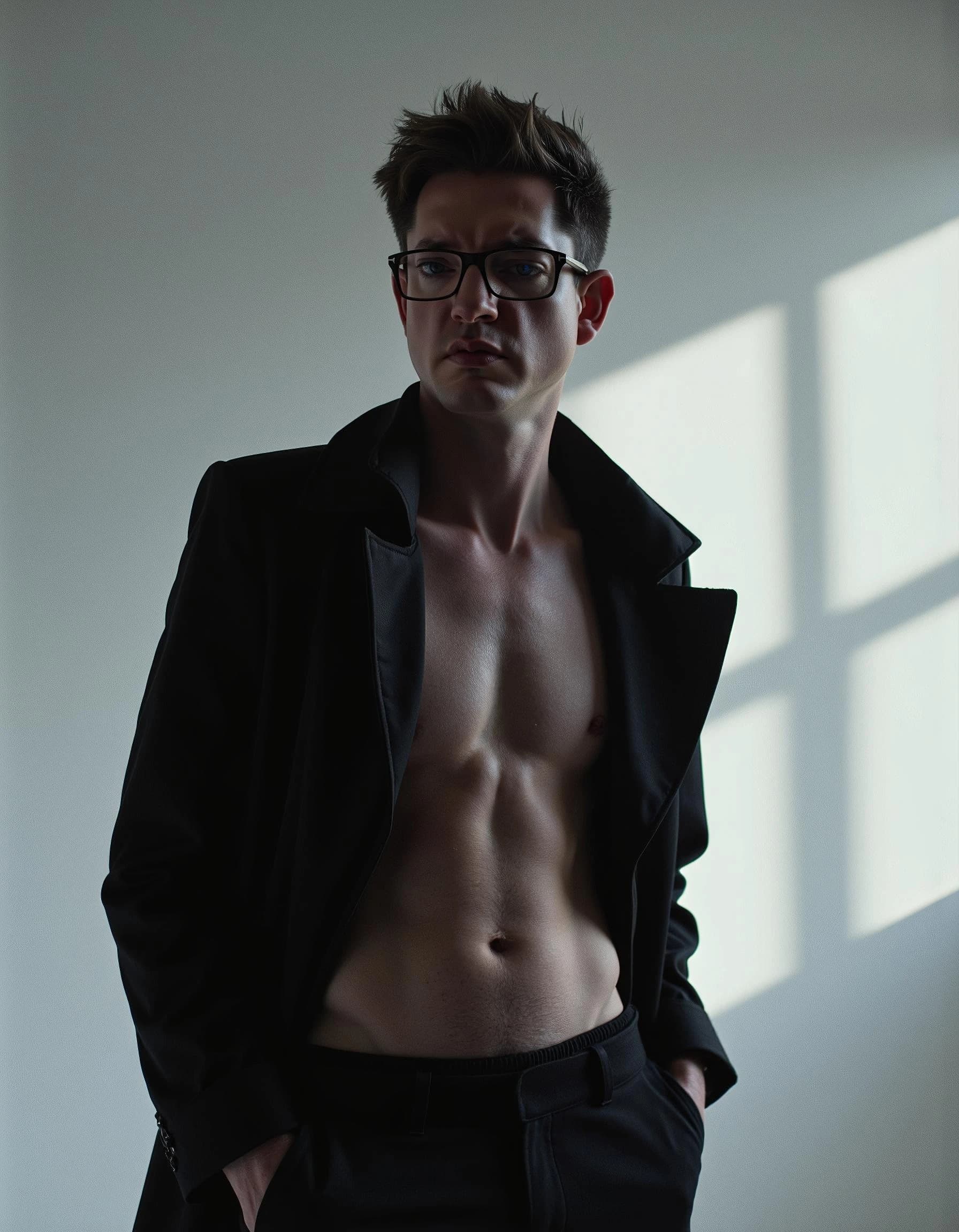 Professional headshot example: Man Indoor Black Jacket Hands Pockets — LinkedInHeadshots.ai