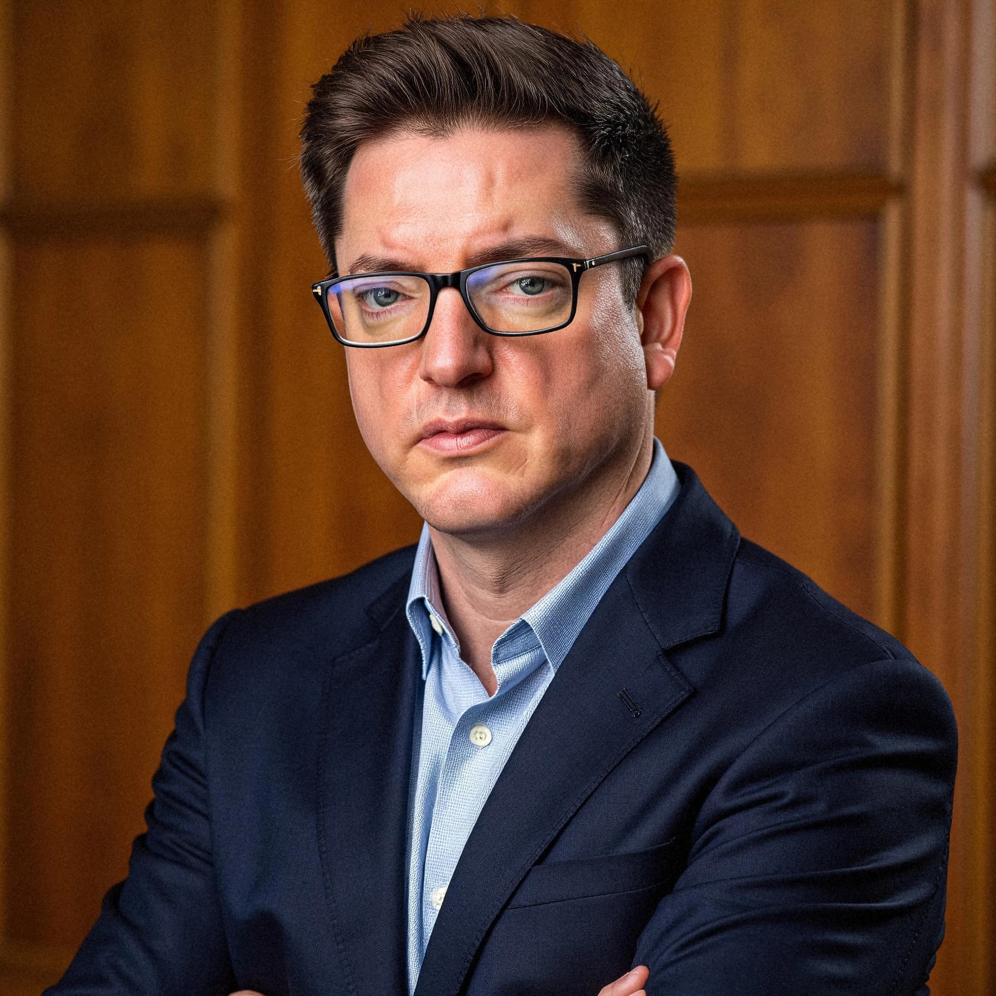 Professional headshot example: Man Office Suit Crossed Arms 4 — LinkedInHeadshots.ai