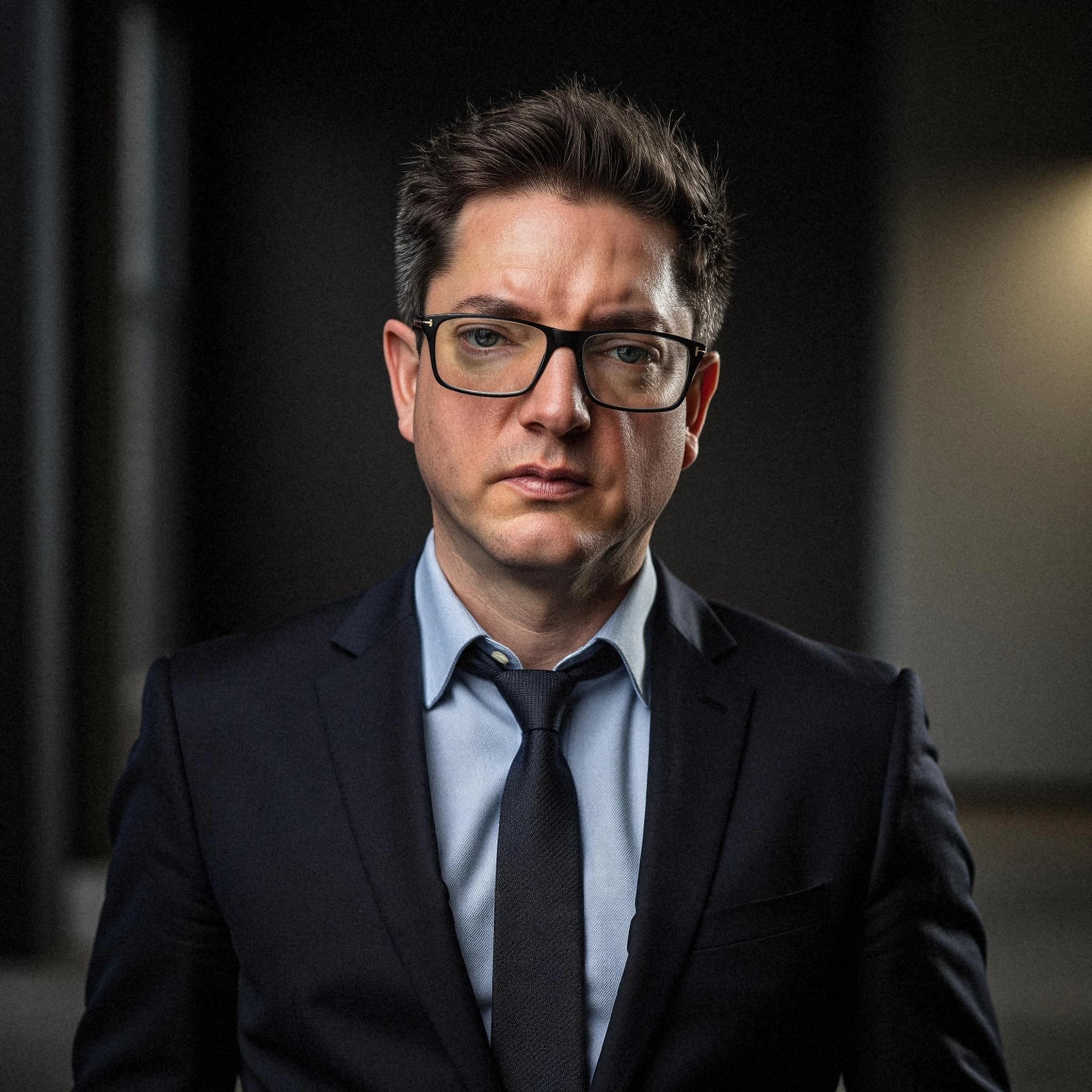 Professional headshot example: Man Office Suit Serious Expression 3 — LinkedInHeadshots.ai