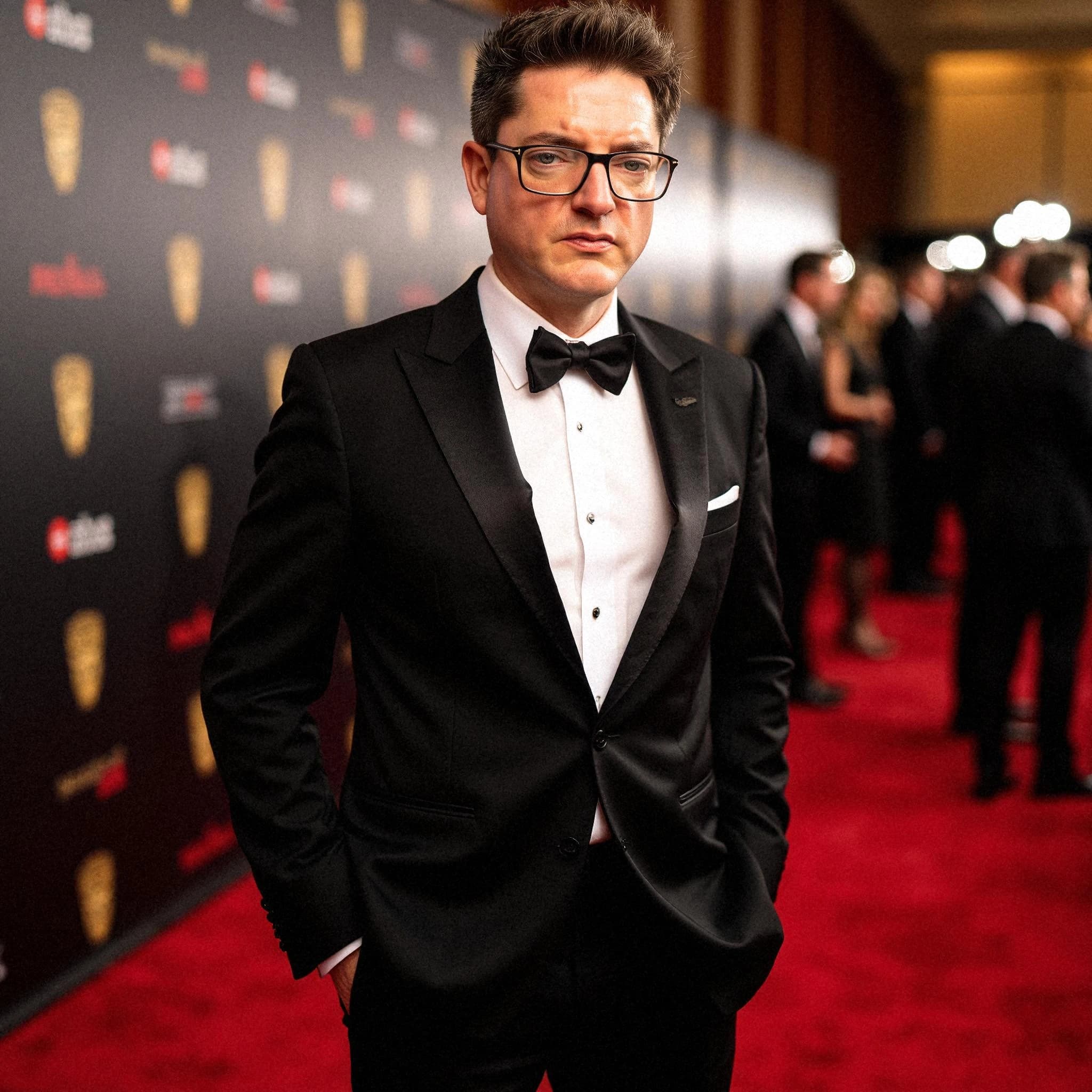 Professional headshot example: Man Red Carpet Black Tuxedo Standing 4 — LinkedInHeadshots.ai