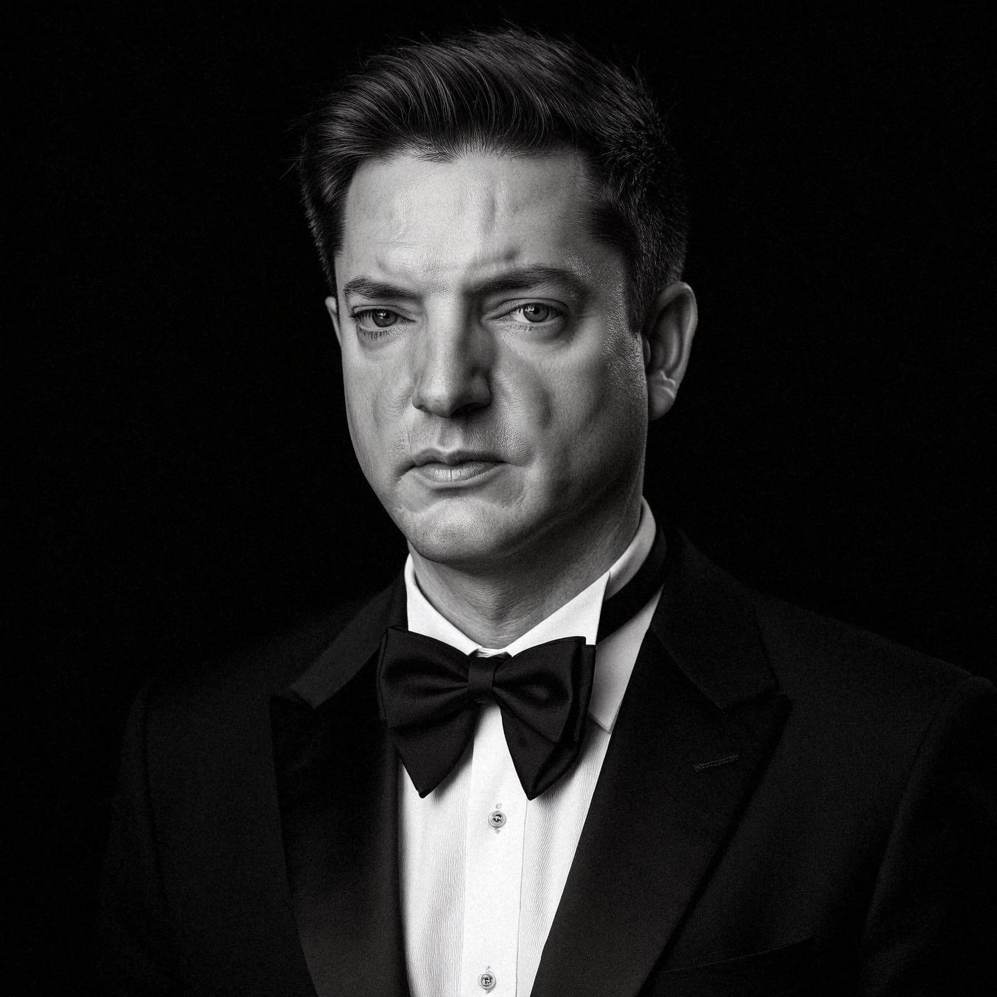 Professional headshot example: Man Studio Black Tuxedo Portrait — LinkedInHeadshots.ai