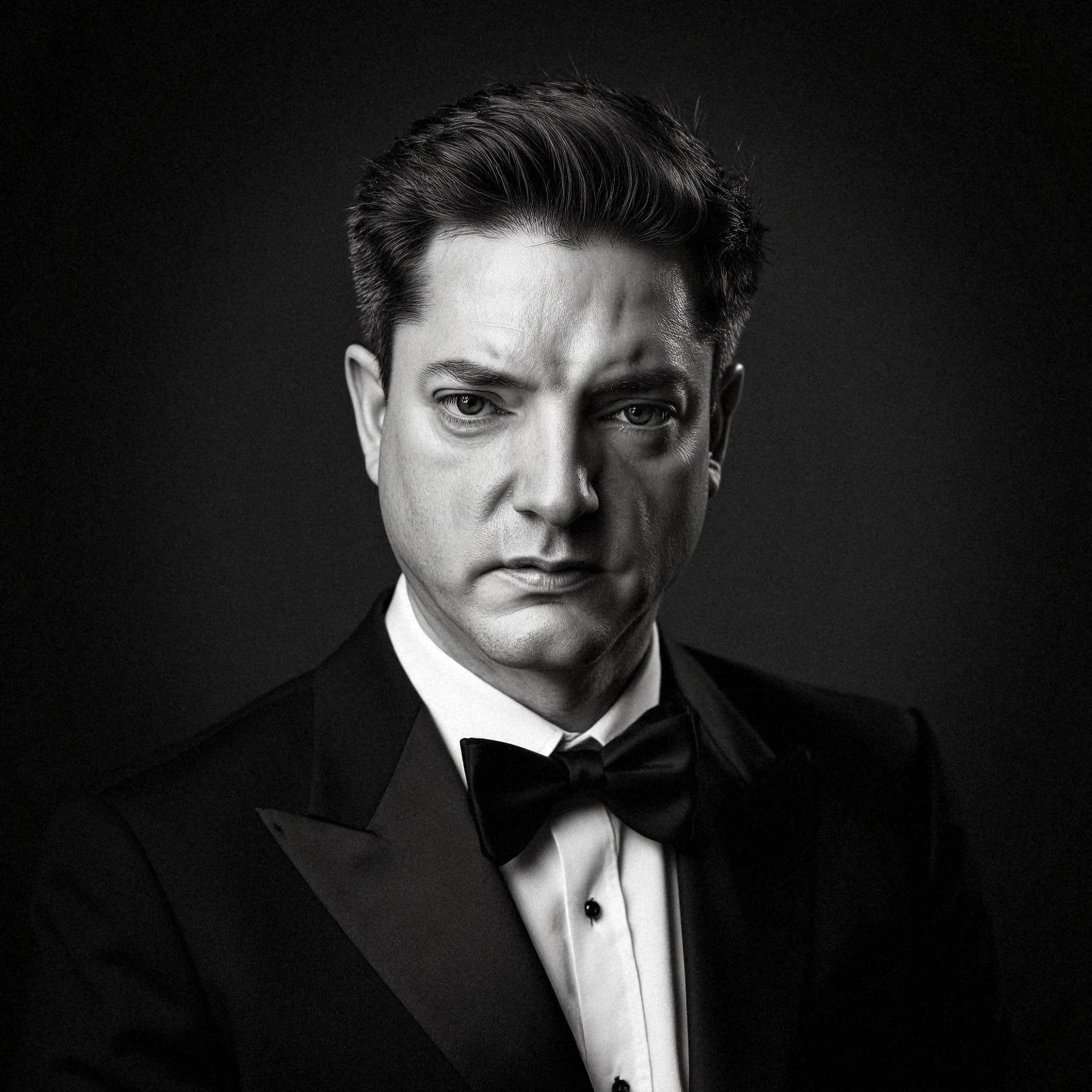 Professional headshot example: Man Studio Black Tuxedo Portrait 2 — LinkedInHeadshots.ai