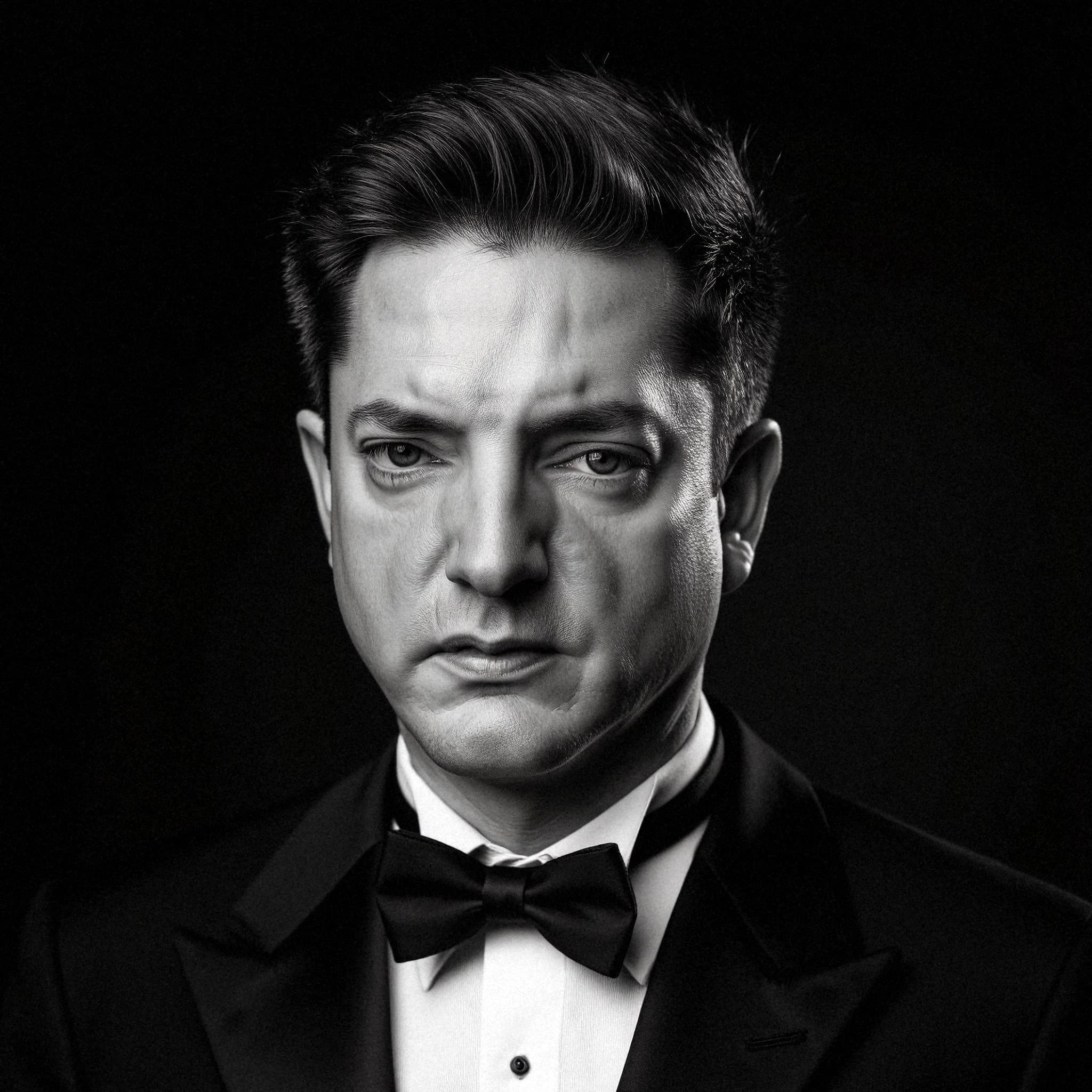 Professional headshot example: Man Studio Black Tuxedo Portrait 3 — LinkedInHeadshots.ai