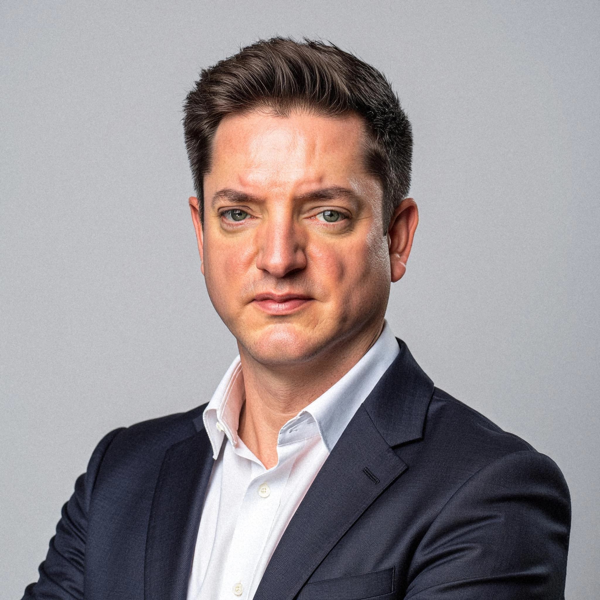 Professional headshot example: Man Studio Suit Crossed Arms 11 — LinkedInHeadshots.ai