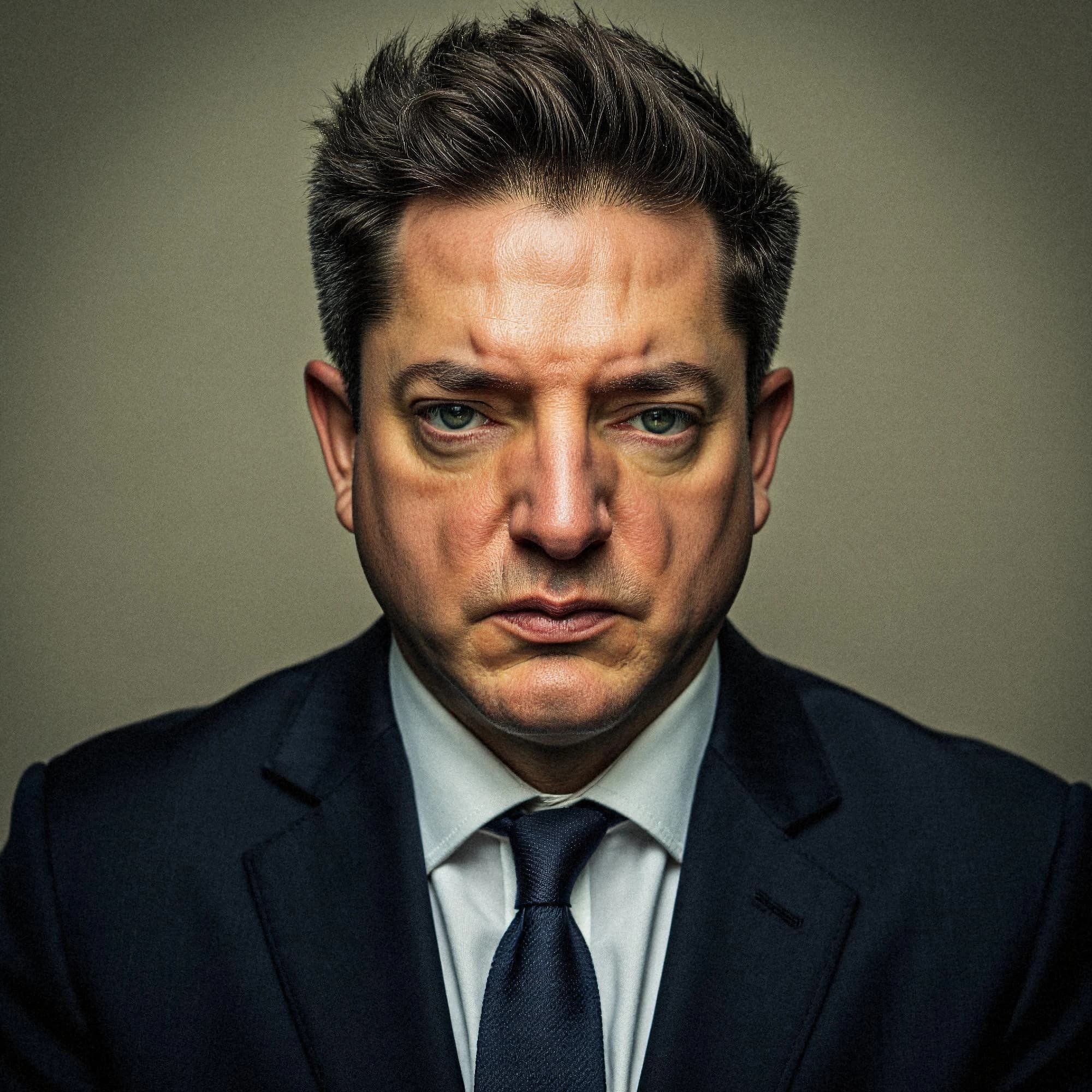 Professional headshot example: Man Studio Suit Serious Expression — LinkedInHeadshots.ai