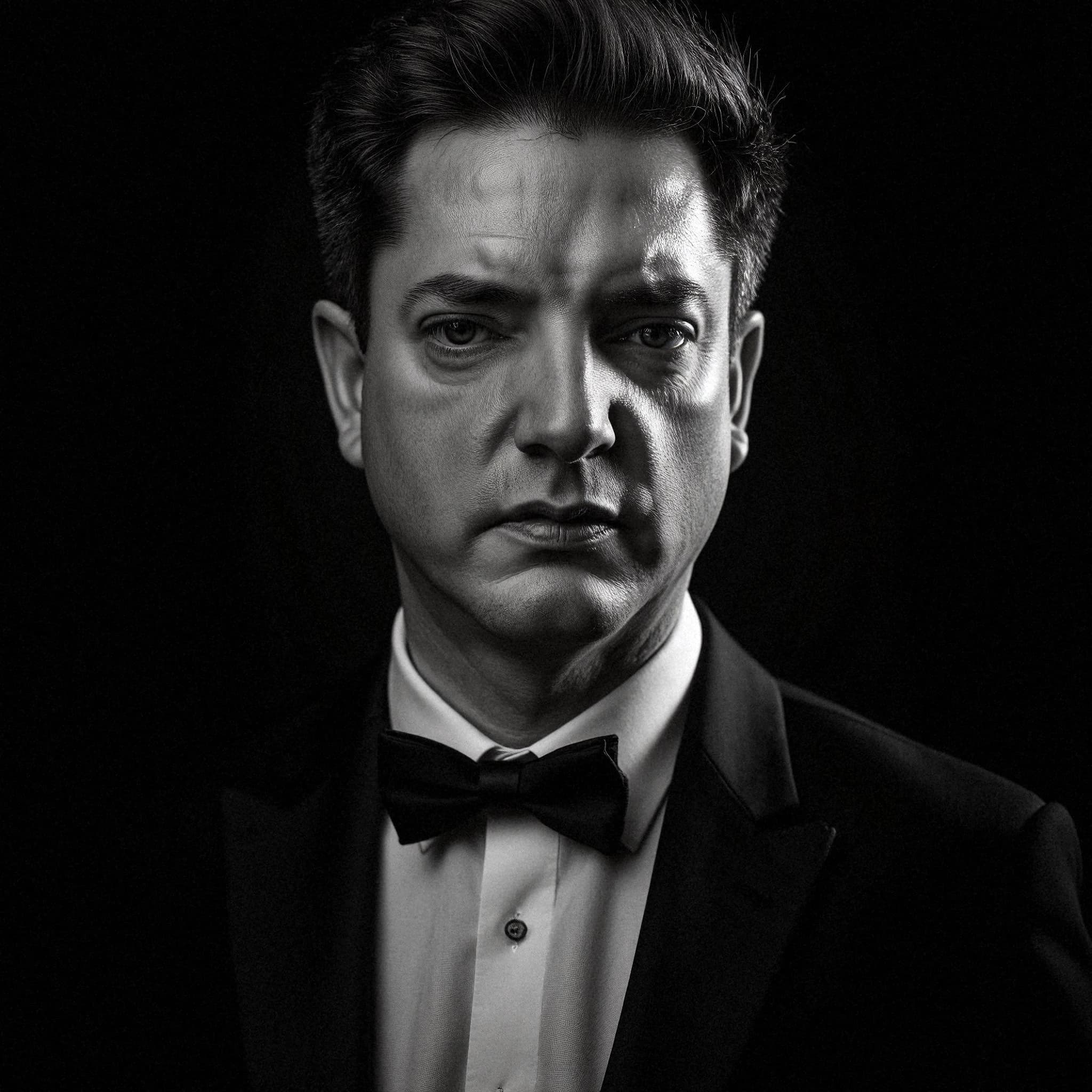 Professional headshot example: Man Studio Tuxedo Serious Expression 2 — LinkedInHeadshots.ai