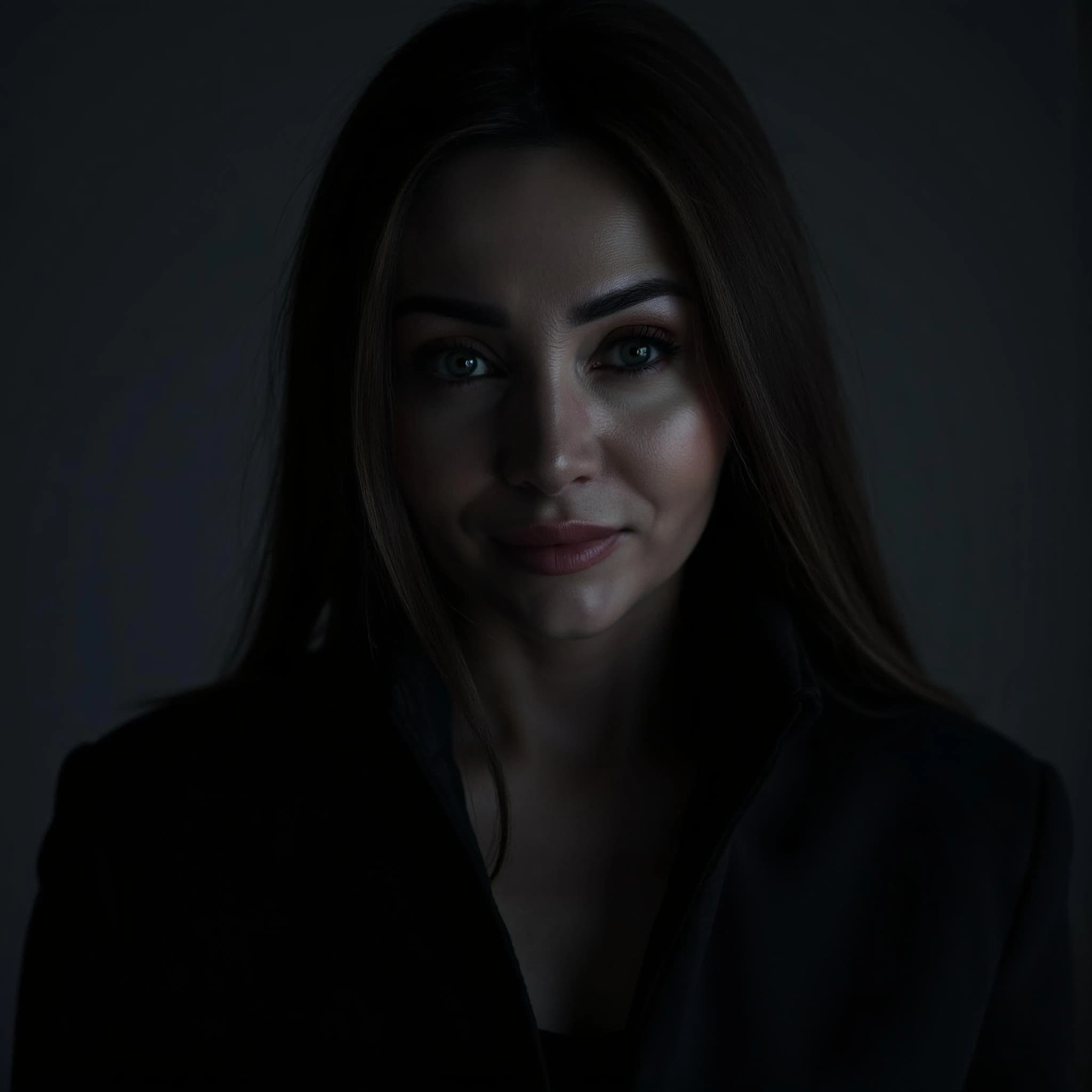 Professional headshot example: Woman Dark Jacket Portrait Smiling — LinkedInHeadshots.ai