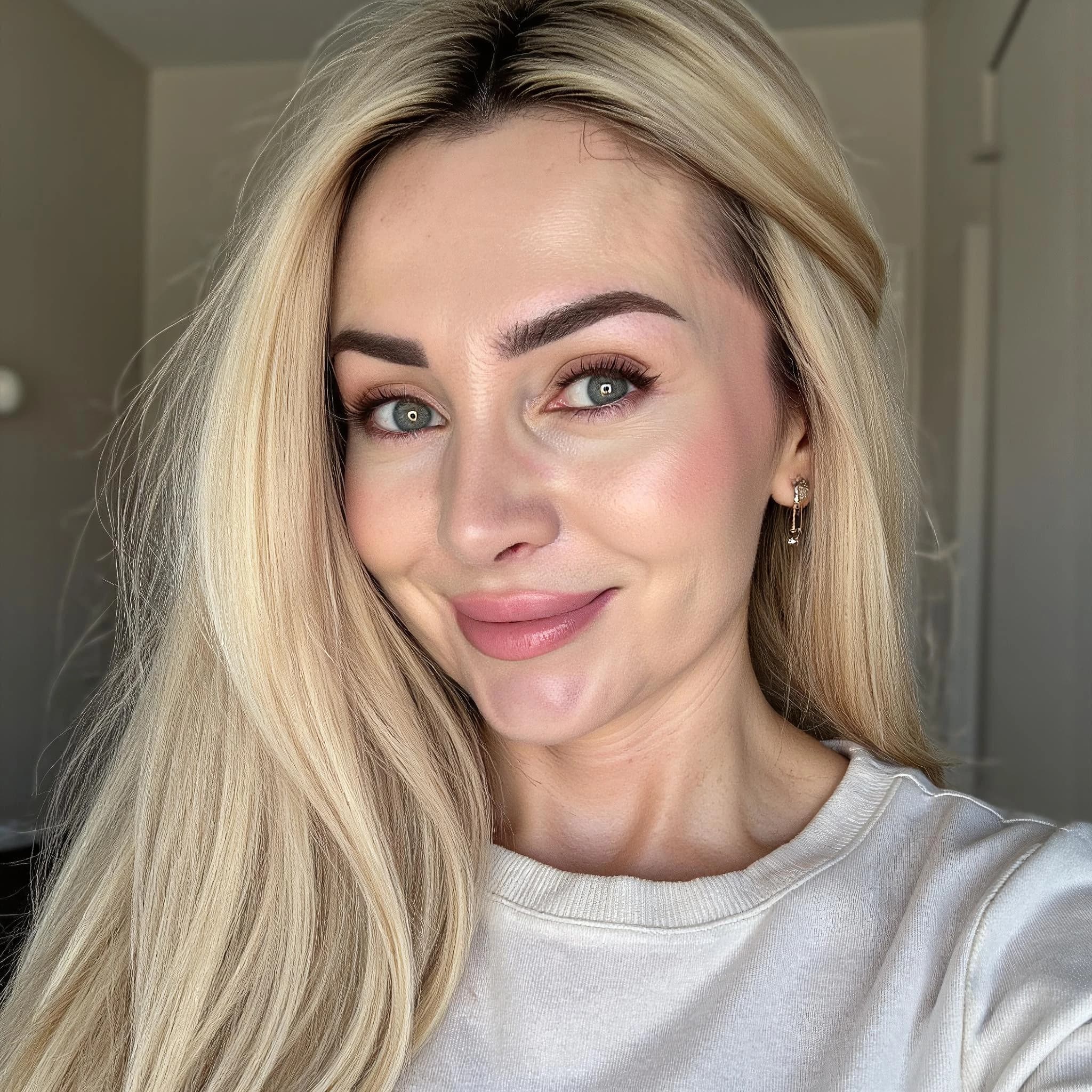 Professional headshot example: Woman Home White Top Smiling 10 — LinkedInHeadshots.ai