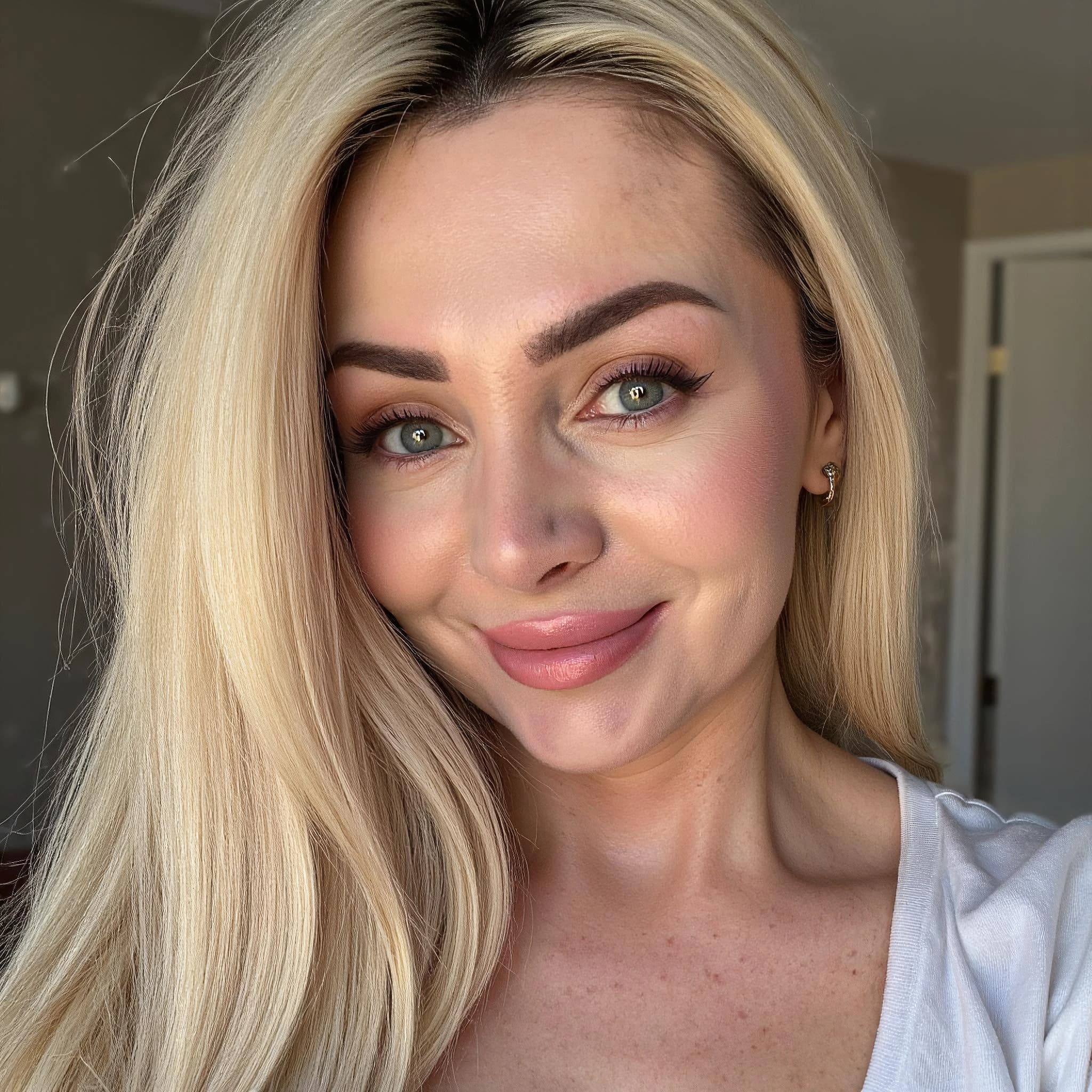 Professional headshot example: Woman Home White Top Smiling 6 — LinkedInHeadshots.ai