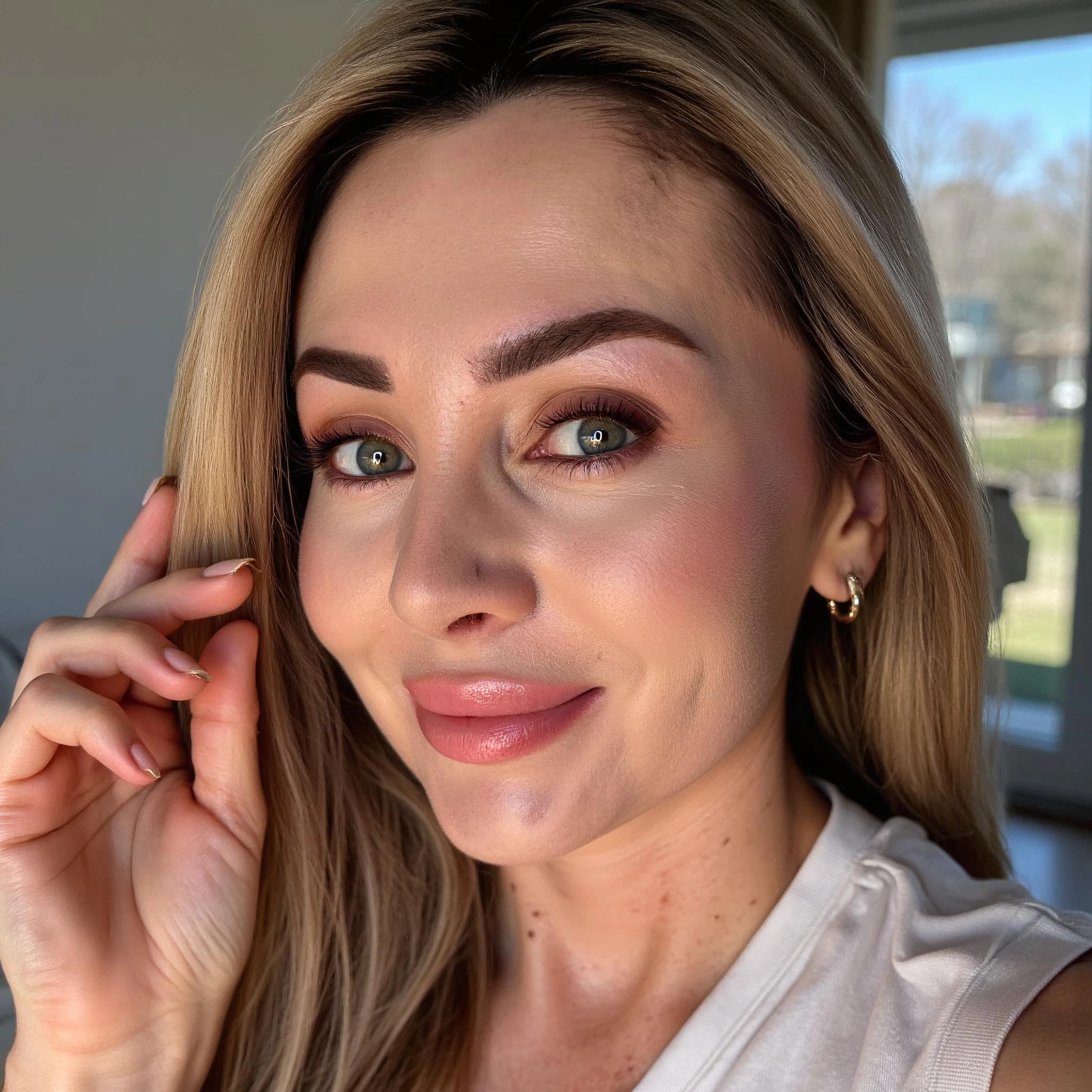 Professional headshot example: Woman Home White Top Smiling 7 — LinkedInHeadshots.ai