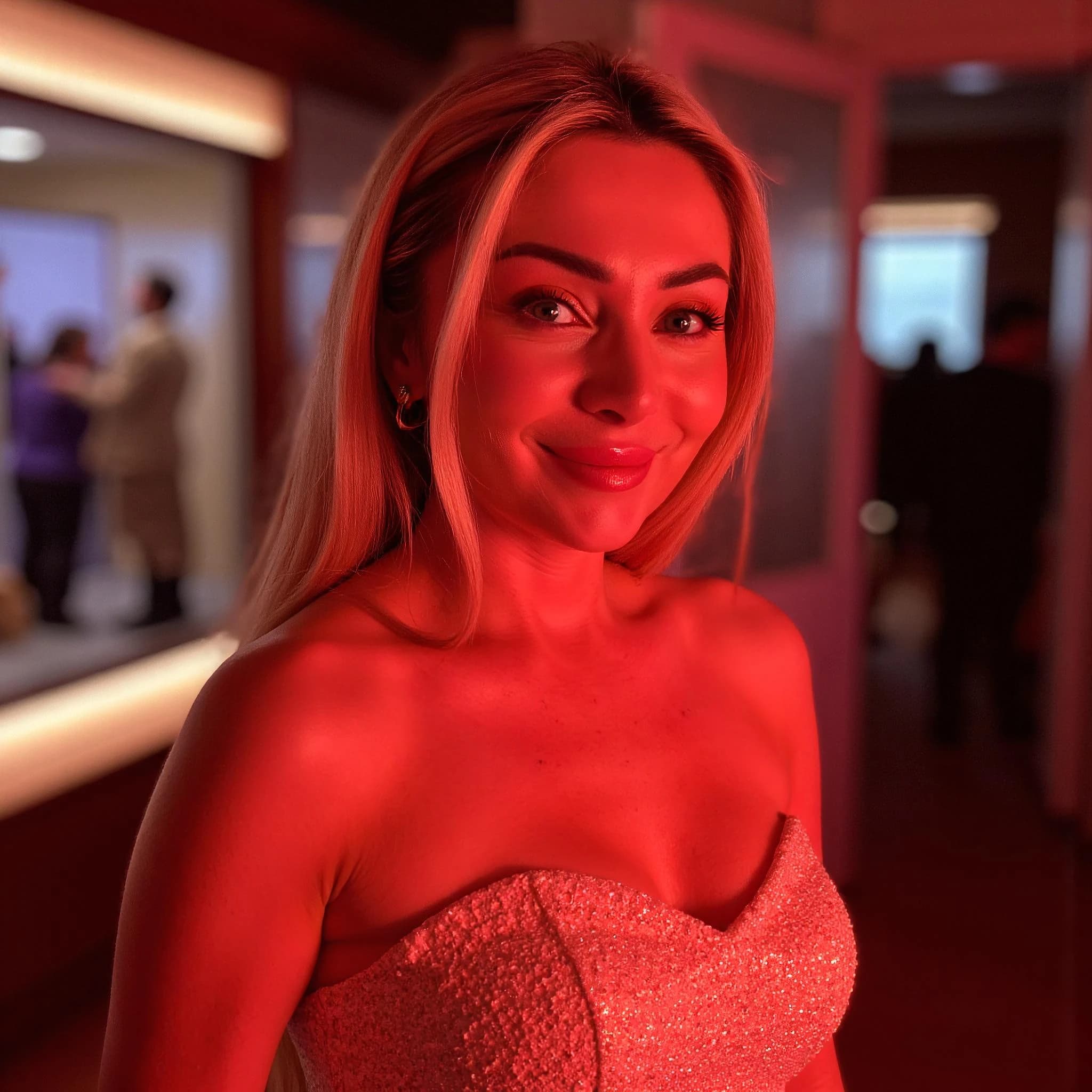 Professional headshot example: Woman Indoor White Dress Smiling — LinkedInHeadshots.ai