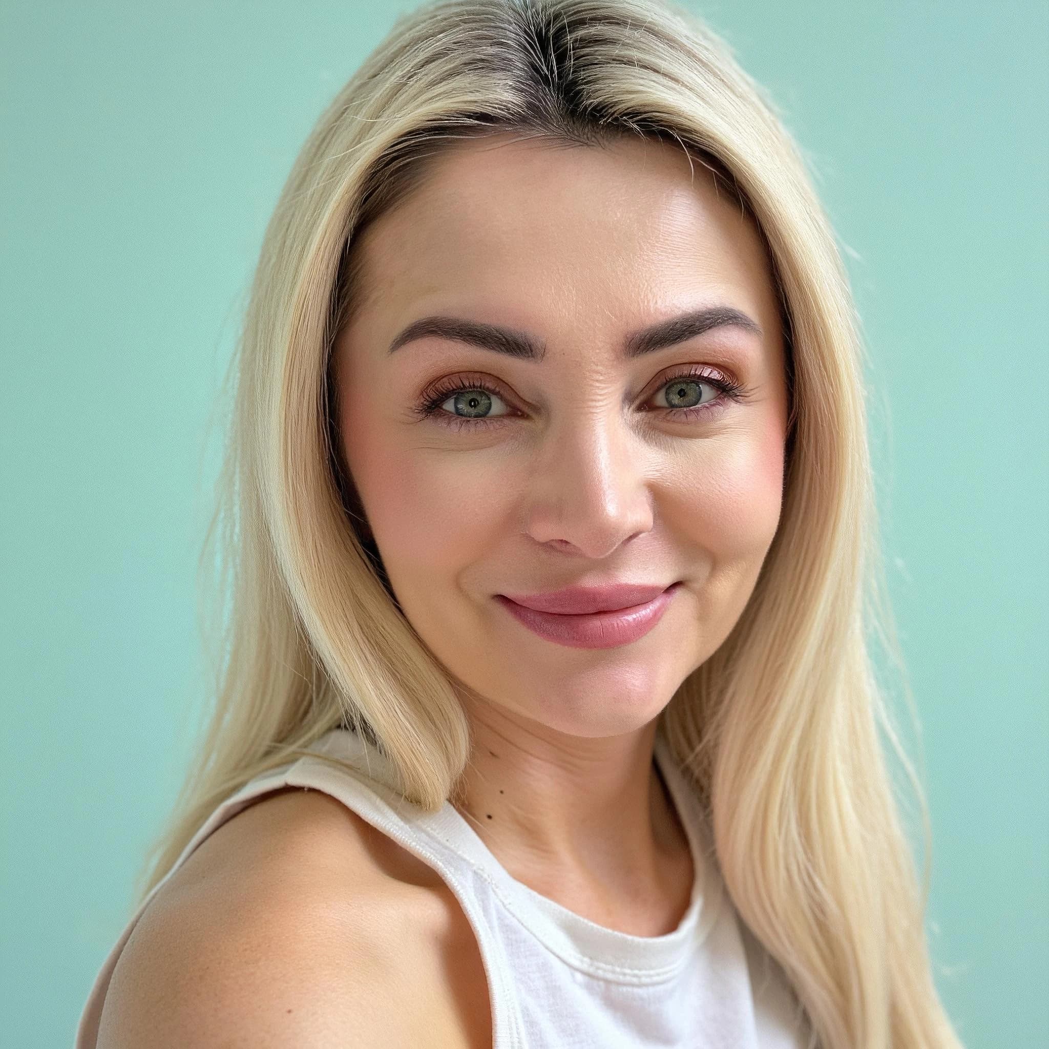 Professional headshot example: Woman Indoor White Top Smiling — LinkedInHeadshots.ai