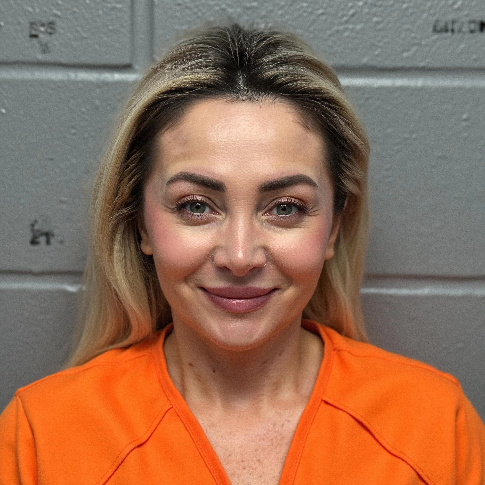 Professional headshot example: Woman Jail Orange Uniform Smiling — LinkedInHeadshots.ai