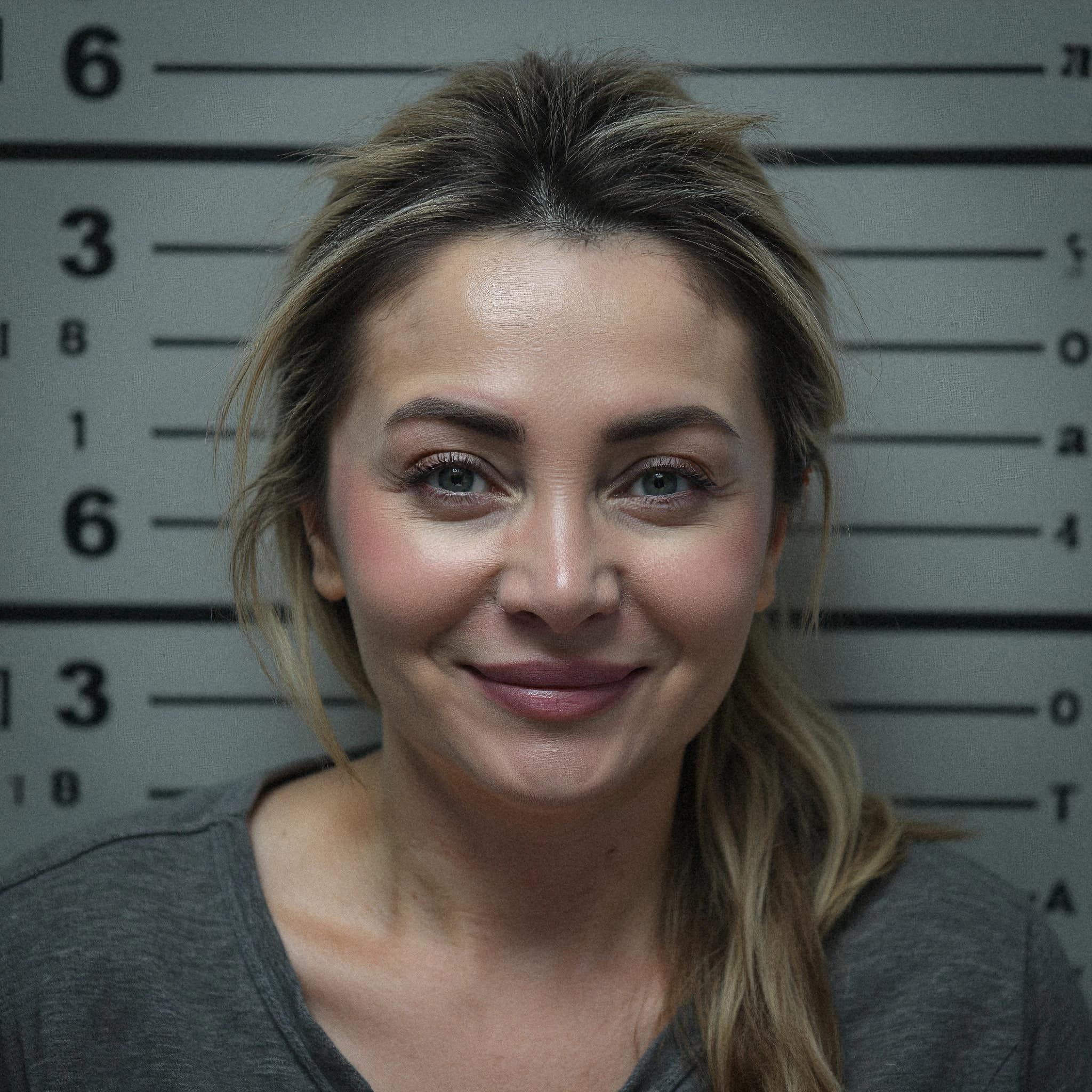 Professional headshot example: Woman Police Station Grey Shirt Smiling 2 — LinkedInHeadshots.ai