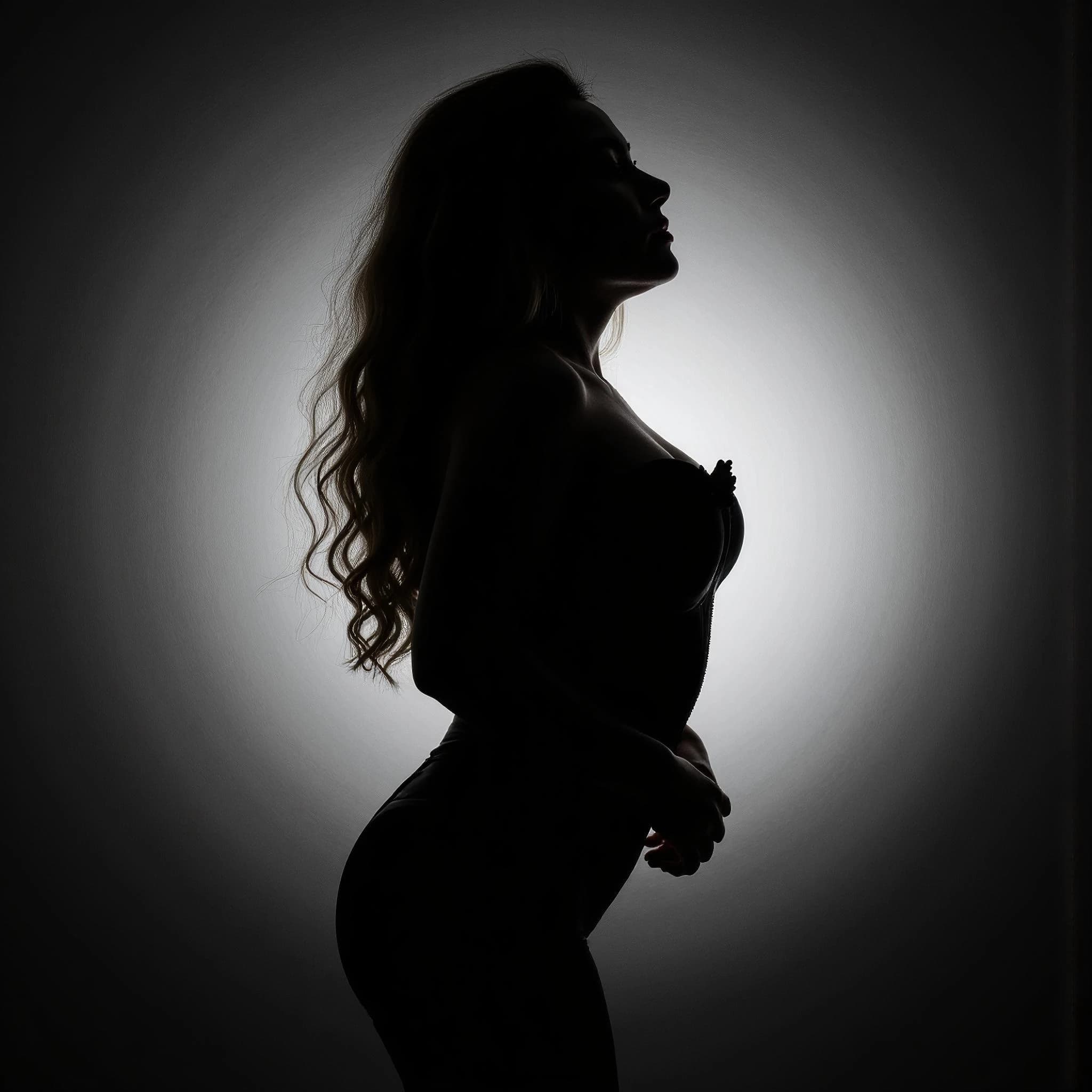 Professional headshot example: Woman Studio Silhouette Side Profile — LinkedInHeadshots.ai